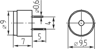 зм  9x 6\ 1,5\ 5,5\3,1\2P4\KPM09C\KEPO --- Звонки (зуммеры) магнитоэлектрические без генератора