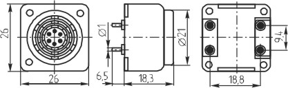 згм 26,0x26x20\12\\0,4\4P\KPMB-2612P4\KEPO --- Звонки (зуммеры) магнитоэлектрические c генератором