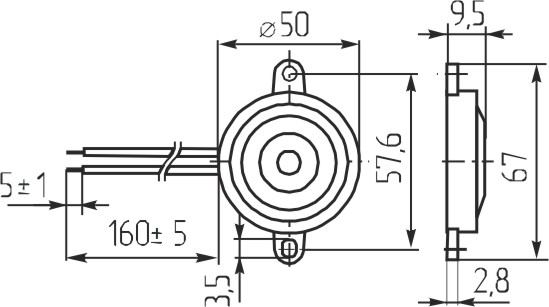 зп 50x10m67\1~30\\ 0,9\2L150\KPR-5020\KEPO --- Звонки (зуммеры) пьезоэлектрические без генератора