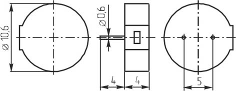 зп 10,6x 4m10,7\3~15\\ 4,0\2P5\KPT-1040\KEPO --- Звонки (зуммеры) пьезоэлектрические без генератора