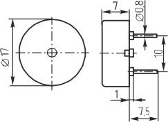 зп 22x 7,6\1~30\\ 4,0\2P10\KPT-2210\KEPO --- Звонки (зуммеры) пьезоэлектрические без генератора