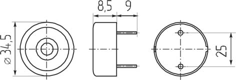 зп 35x 9\1~30\\ 1,0\2P25\KPT-3510\ --- Звонки (зуммеры) пьезоэлектрические без генератора