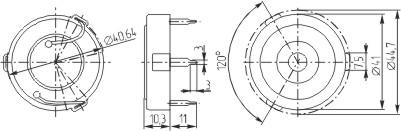 зп 41x10m45\1~30\\ 2,5\3T\KPT-4110\KEPO --- Звонки (зуммеры) пьезоэлектрические без генератора