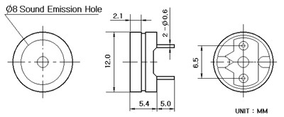 зм 12x 5\ 1,5\50\2,048\2P6,5\KSQ-706BP\KINGSTATE --- Звонки (зуммеры) магнитоэлектрические без генератора