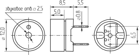 зм 12x 9\ 1,5\42\3,2\2P6,5\KSQ705P\KINGSTATE --- Звонки (зуммеры) магнитоэлектрические без генератора