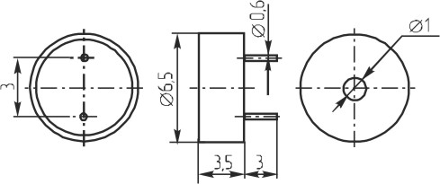 зм  6x 4\ 1,5\ 5,5\2,731\2P3\PB-0627PE-01\HITPOINT --- Звонки (зуммеры) магнитоэлектрические без генератора