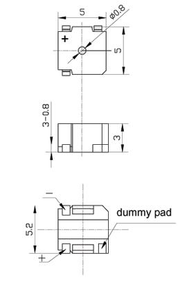 зм  5,0x 5,0x3,0\ 3,0\12\4,0\3C\SMT-G5030A\KEPO --- Звонки (зуммеры) магнитоэлектрические без генератора