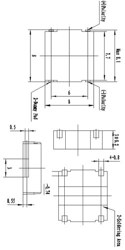 зм  8,0x 8,0x3,0\ 3,6\16\2,7\4C\SMT-G8030C\KEPO --- Звонки (зуммеры) магнитоэлектрические без генератора