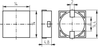 зп 14x14x5\1~30\\ 4,0\2C\SPT-1448\KEPO --- Звонки (зуммеры) пьезоэлектрические без генератора