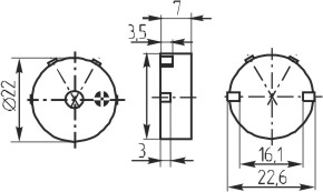 зп 22x 7 \1~30\\ 4,0\2C\SPT-2270\KEPO --- Звонки (зуммеры) пьезоэлектрические без генератора