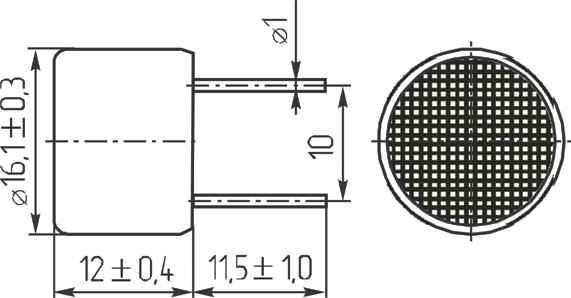 уп 16x12\\25\2P10\TCT25-10R1\ --- Ультразвуковые преобразователи(излучатели,приёмники, передатчики,расходомеры,сенсоры)