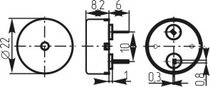 зп 22x 8\1~30\\ 4,0\2P10\WEC-X2201\ --- Звонки (зуммеры) пьезоэлектрические без генератора