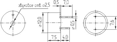 згм 12x10\ 5\\2,3\2P7,6\WEC1206UX\ --- Звонки (зуммеры) магнитоэлектрические c генератором